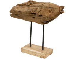 JoJo Living Woonaccessoires - Dieren - Teakhouten ornament Shafira - Handgemaakt