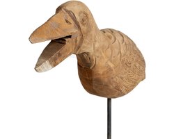 JoJo Living Woonaccessoires - Dieren - Teakhouten ornament Tucan - Handgemaakt