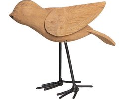 JoJo Living Woonaccessoires - Dieren - Teakhouten vogel - 20 x 9 cm - Handgemaakt