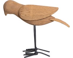 JoJo Living Woonaccessoires - Dieren - Teakhouten vogel - Model 2 - 19x14,5 cm - Handgemaakt