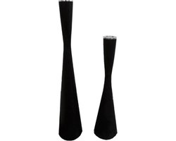 JoJo Living Woonaccessoires - Kandelaar - Kandelaar set van 2 - Zwart - Handgemaakt
