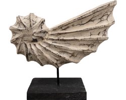 JoJo Living Woonaccessoires - Ornament- Suarhouten ornament Schelp - Wit - Handgemaakt