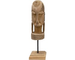 JoJo Living Woonaccessoires - Ornament - Teakhouten ornament op voet Wayang - Handgemaakt