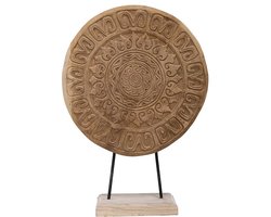 JoJo Living Woonaccessoires - Teakhouten ornament Cantik - Hoogte 55 cm - Houten woondecoratie op voet - Handgemaakt