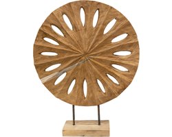 JoJo Living Woonaccessoires - Teakhouten ornament zon - hoogte 50 cm - Houten woondecoratie - Handgemaakt