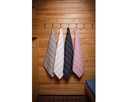 Jokipiin - linnen handdoek - rose met witte strepen