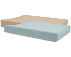 Jollein Aankleedkussenhoes Badstof 50x70cm Sea Green/Biscuit (2p)