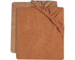 Jollein - Aankleedkussenhoes Badstof 50x70cm - Zachte Hoes Baby Aankleedkussen - Caramel/Biscuit - 2 Stuks