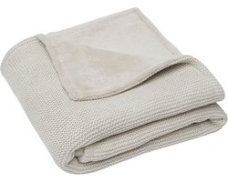 Jollein Baby Deken Ledikant 100x150cm Basic Knit - Nougat/Fleece