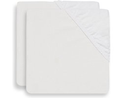 Jollein - Baby Hoeslaken Ledikant (Wit) - Katoen - 2 Stuks - 60x120cm