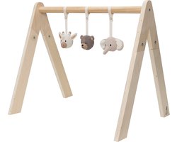 Jollein - Babygym Speeltjes - Baby Speelgoed Hangers - Hout & Polyester - Animals