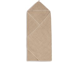 Jollein - Badcape Badstof 100x100cm - Baby Handdoek met Badcape, Omslagdoek, Badponcho - Biscuit