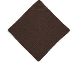 Jollein - Badcape Wrinkled - Bruin - 100% Badstof Katoen - Baby Handdoek met Badcape, Omslagdoek, Badponcho - 75x75 cm