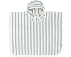 Jollein Badponcho Baby Badstof - Badcape Kind met Capuchon - Stripe Terry Sea Green - GOTS