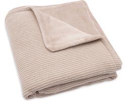 Jollein - Deken Wieg 75x100cm - Wiegdeken, Wiegdekentje, Dekentje Baby - Basic Knit - Basic Knit - Wild Rose/Fleece