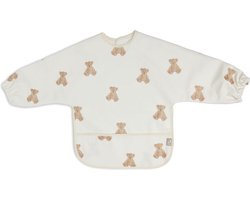 Jollein - Slab Waterproof met mouw (Teddy Bear) - Polyester - Polyurethaan - Slabbetjes Baby - 40 cm