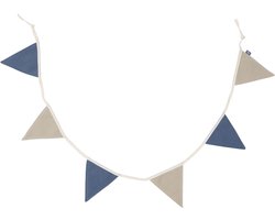 Jollein Vlaggenlijn - 200x17cm - Jeans Blue/Olive green