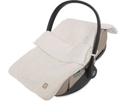 Jollein Voetenzak voor Autostoel & Kinderwagen - Cloudy Rib - Katoen - 42x82cm - Oatmeal