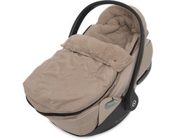 Jollein Voetenzak voor Autostoel & Kinderwagen - Embossed - Katoen - 42x82cm - Milky Coffee