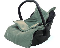 Jollein - Voetenzak voor Autostoel & Kinderwagen (Forest Green) - Basic Knit - Katoen - Polyester - Footmuff Kinderwagen, Autostoel - 42x82cm