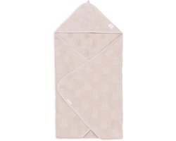 Jollein x Nijntje - Badcape Badstof 75x75cm - Baby Handdoek met Badcape, Omslagdoek, Badponcho Miffy Jacquard - Nougat