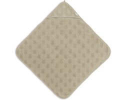Jollein x Nijntje - Badcape Badstof 75x75cm - Baby Handdoek met Badcape, Omslagdoek, Badponcho Miffy Jacquard - Olive Green