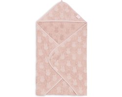 Jollein x Nijntje - Badcape Badstof 75x75cm - Baby Handdoek met Badcape, Omslagdoek, Badponcho Miffy Jacquard - Wild Rose