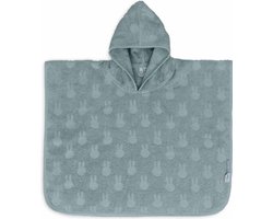 Jollein x Nijntje- Badponcho Baby Badstof - Badcape Kind met Capuchon - Miffy Jacquard Sea Green