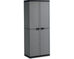 Jolly hoge kast  - 3 planken - 68x39x166 cm - donker grijs/zwart