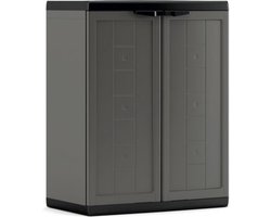 Jolly lage kast - 1 plank - 68x39x85 cm - donker grijs/zwart