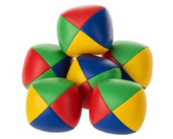 Jongleerballen - 6x stuks - gekleurd - ballen gooien - jongleren - speelgoed