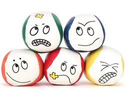 Jonglierballenset, 5-delig, grappige jongleerballen voor kinderen, binnen en buiten, zacht en duurzaam PU-leer, geschikt voor volwassenen, kinderen en beginners