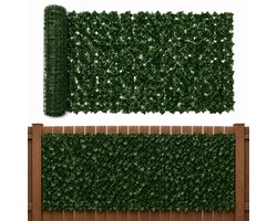 Jonska Kunstmatige Hedera Heg - Hederahaag - Kunstmatige Hedera Klimophaag - Kunsthaag met Hedera - 300 x 50 cm - Groen - Uv-bestendige Kunsthaag Voor Privacy en Wanddecoratie
