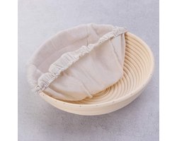 Jooh | Rijsmandje - Brood Bakken - Voor Thuisbakkers - Rijsmand Banneton – Rond – Inclusief Deegkleed
