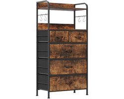 Joorly Dressoir - Opbergkast - Ladekast - Multifunctioneel - 5 lades - 60x30x120cm - Bruin