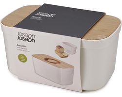 Joseph Joseph Broodmand - Broodtrommel - met Snijplankdeksel - 18 x 21,5 x 35,5 cm - Wit