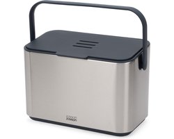 Joseph Joseph - Collect Keukenafval Compostemmer met Binnenbak 4 liter - Roestvast Staal - Grijs