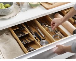 Joseph Joseph - DrawerStore Organizer Keukenlade Bamboe - Siliconen - Bruin