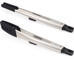Joseph Joseph - Elevate Fusion Tang Set van 2 Stuks - Siliconen - Zilver