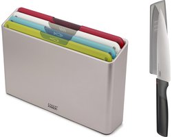 Joseph Joseph - Folio Icon - Snijplanken set - Meerdere kleuren - 5 Delig - incl. Chef Mes - Kerstcadeau