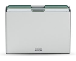 Joseph Joseph Folio™ Snijplankenset 4-delig – Large – Lichtgroen – Kleurgecodeerd – Met Opbergstand – RVS Handgrepen