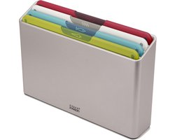 Joseph Joseph Folio™ Snijplankenset 4-delig – Medium – Multikleur – Kleurgecodeerd – Met Opbergstand – RVS Handgrepen