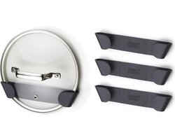 Joseph Joseph keukenkastorganizer - CupboardStore Organizer Houder voor Pannendeksel Set van 4 Stuks - Kunststof - Grijs