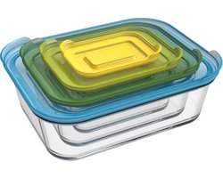 Joseph Joseph Nest Ovenschalen - Incl. Deksels - Glas - 4 Stuks