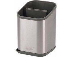 Joseph Joseph RVS Bestekhouder en Afdruiprek met Mesgleuf – Slim Ontwerp met Waterreservoir & Afvoertuit