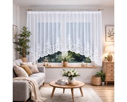 Josina Gordijn 300 x 180 cm- Curtains - Jacquardgordijnen- wit - 300 x 180 cm