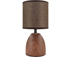 JOTA - Tafellamp - Nachtlamp - Textiel - Keramiek - Wenge kleur - E14 Fitting