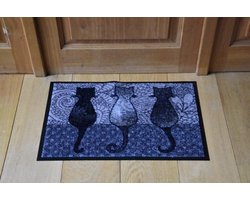 JoY@Mat Luxe Deurmat - Schoonloopmat - Droogloopmat - Indoor Mat - Hoogwaardig - Leuke Tekeningen - Katjes - 40 cm x 60 cm