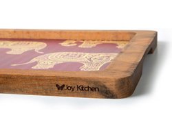 Joy Kitchen houten dienblad Fil Desenli Mavi | decoratieve accessoires | dienblad hout | dienbladen | borrelplank | serveerplank | tapasplank | woondecoratie | Rood| valentijn cadeautje voor hem | valentijn cadeautje vrouw | valentijn decoratie