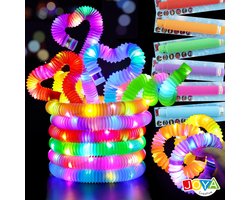 Joya Creative Light Up Pop Pipes - 12-Delige Set - Kleurrijk Sensorisch Speelgoed voor Kinderen, Jongeren en Volwassenen - Fidget Toys - Flexibele Verbindingsbuizen